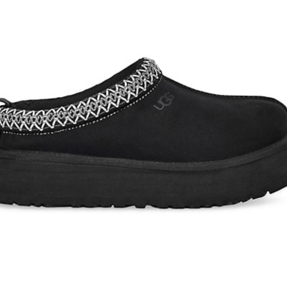 Ugg Tazz Suede Platform Slippers Black size 10- only worn once